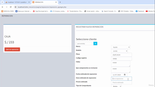 sistema de taller mecanico php mysql con codigo – Screenshot 1