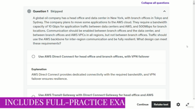 AWS Certified Advanced Networking Specialty Mock Exam Test – Screenshot 1