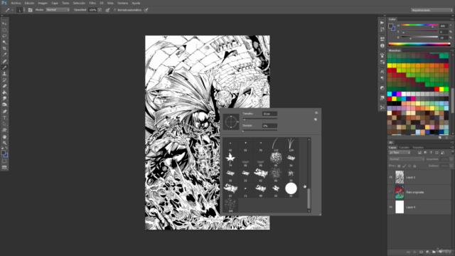 Color para comics, color a una portada de comic en Photoshop – Screenshot 1