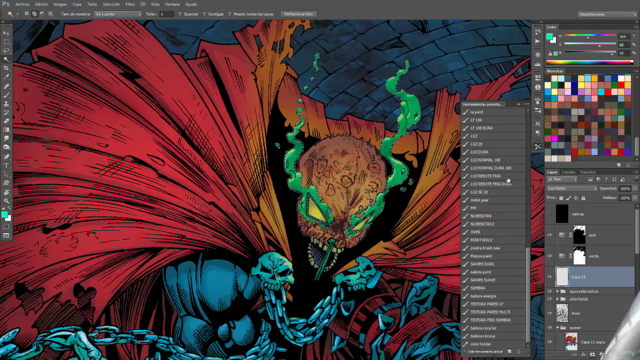 Color para comics, color a una portada de comic en Photoshop – Screenshot 4