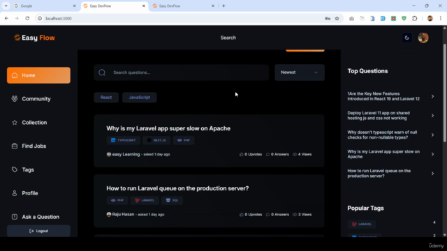 Next.js 15 Ultimate Build Advanced StackOverflow Application – Screenshot 1
