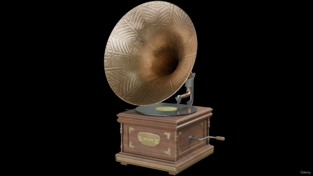Creating a Gramophone in Blender and Substance Painter – Screenshot 1
