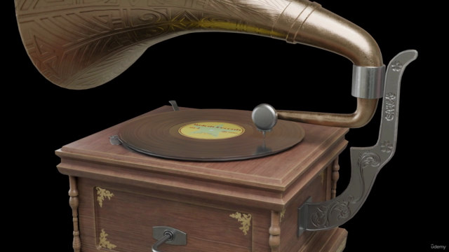 Creating a Gramophone in Blender and Substance Painter – Screenshot 2