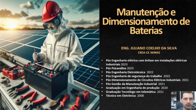 Manutenção e Dimensionamento de Banco de Baterias – Screenshot 1