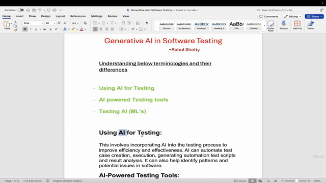 Learn Generative AI & AI Agents for Software Testing – Screenshot 1