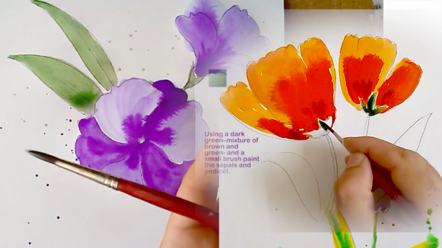 Inspiring Watercolor for beginners: Simply Beautiful Flowers – Screenshot 4