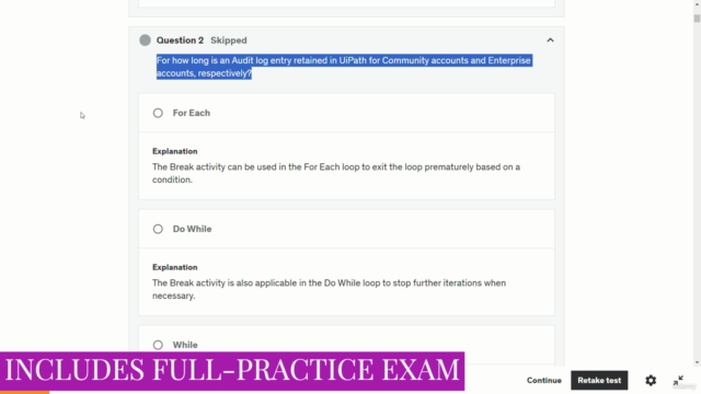 UiPath Certified RPA Associate (UiRPA) Mock Exam Test – Screenshot 1