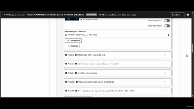 Curso SAP Parâmetros fiscais e a Reforma tributária – Screenshot 1