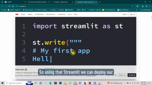Ultimate End To End Chatbot Using Python & Streamlit Project – Screenshot 1