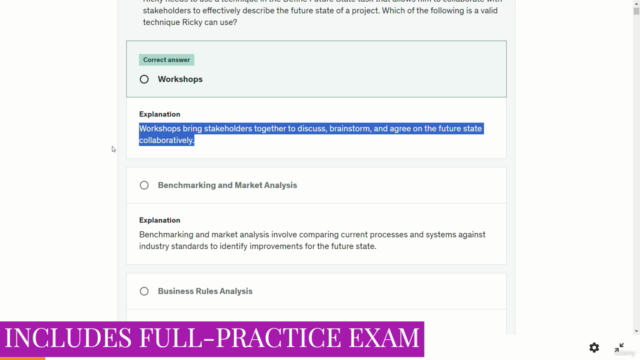 Certification of Capability in Business Analysis (CCBA) Test – Screenshot 1