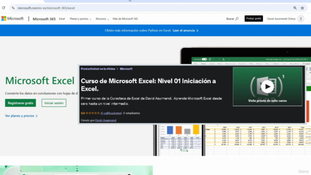 Curso de Microsoft Excel Vol. 1: Iniciación a Excel. – Screenshot 1