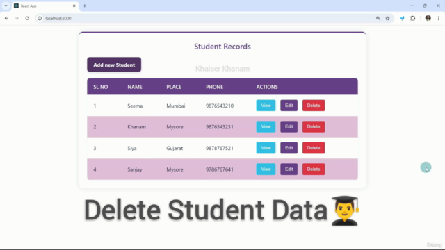 React CRUD Operation with API Integration – Screenshot 2