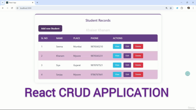React CRUD Operation with API Integration – Screenshot 3