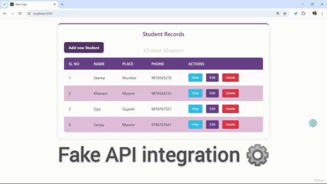 React CRUD Operation with API Integration – Screenshot 4