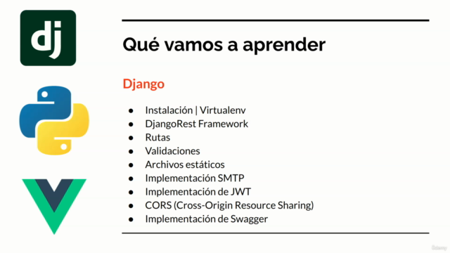 Fullstack con Django, DjangoRestFramework y Vue (2025) – Screenshot 1