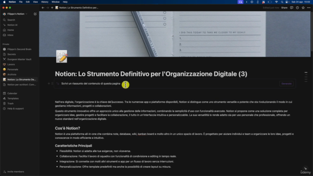 Notion dalla A alla Z: Il Corso Completo – Screenshot 4