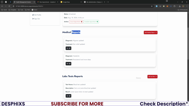 Hospital Management System Using Django – Screenshot 3