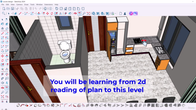 Become a professional interior designer using sketch up pro – Screenshot 1