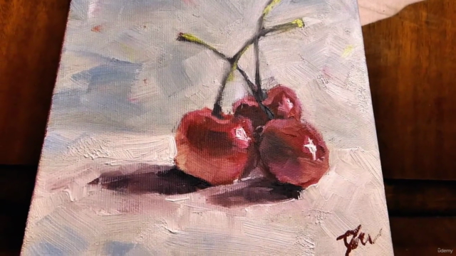 Impressionist Oil Painting: Still Life Cherries – Screenshot 4