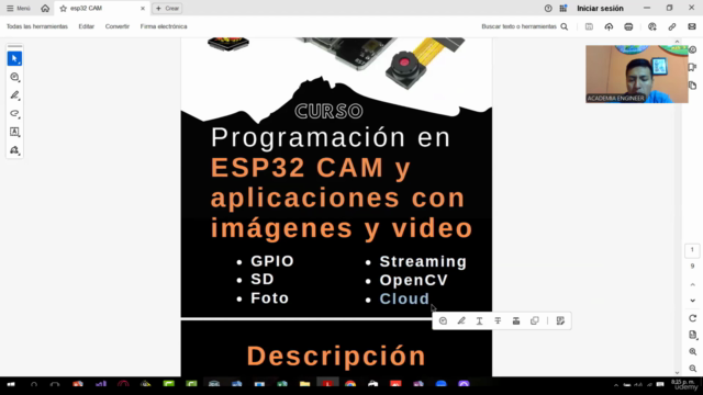 Programación en ESP32 CAM y aplicación con imágenes y video – Screenshot 1