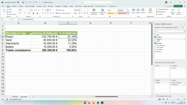 Tabelle Pivot e Dashboard dinamiche in Microsoft Excel – Screenshot 3
