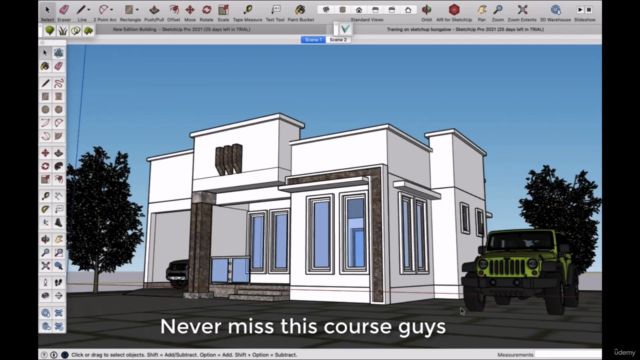 Hidden Roof 3bed SketchUp Pro from basic to advance level. – Screenshot 4