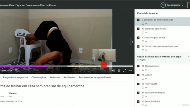 Treino em Casa: Fique em Forma com o Peso do Corpo – Screenshot 2