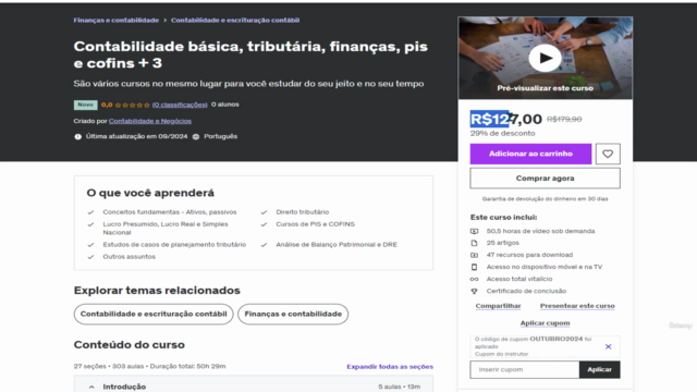 Escola de Contabilidade, Finanças e tributos - vitalício – Screenshot 1