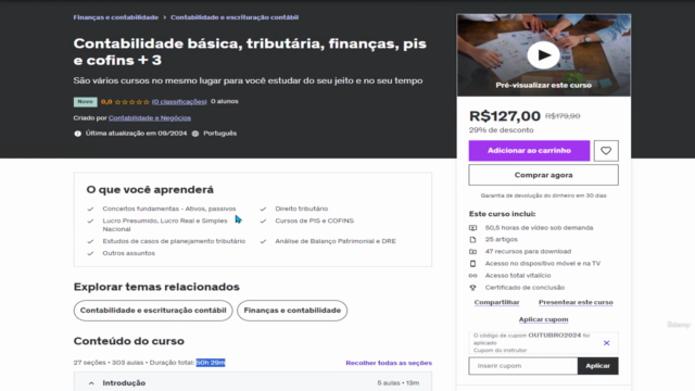 Escola de Contabilidade, Finanças e tributos - vitalício – Screenshot 4