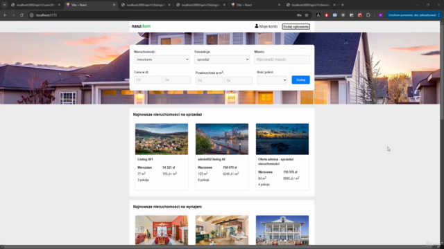 Stwórz Serwis Nieruchomości w FullStack od podstaw w MERN – Screenshot 1