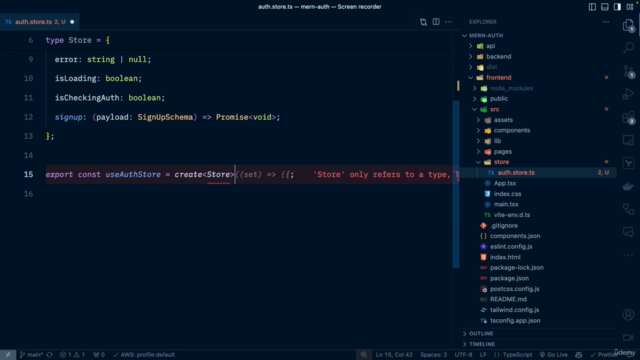 Curso Completo de Autenticação com MERN Stack e AWS – Screenshot 3