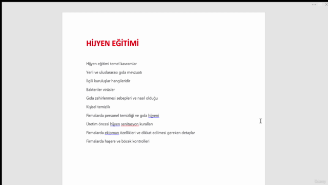 Hijyen ve Sanitasyon Eğitimi | Sağlık ve Güvenlik Kursu – Screenshot 1