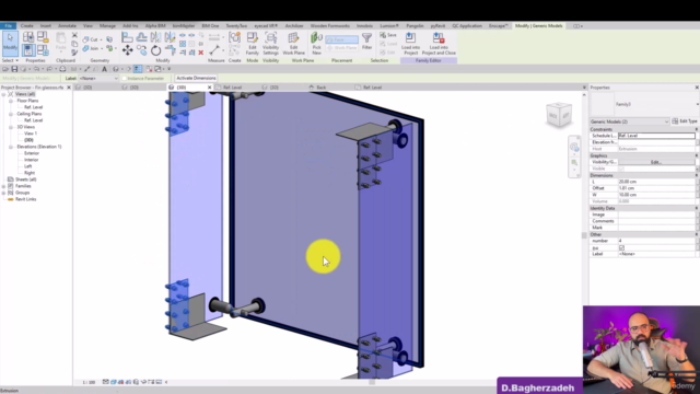 Revit Parametric Family- Glass Panel & Fin Connection Design – Screenshot 2