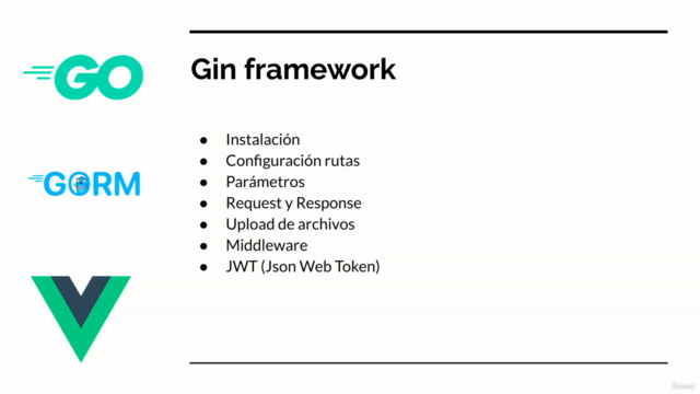 Fullstack con Gin Framework de Golang , GORM y Vue (2025) – Screenshot 1