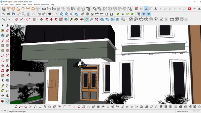 Learn 5Bedroom Duplex from basic to advance SketchUp Pro – Screenshot 1