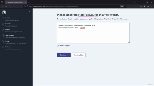 طريقة إنشاء موقع الكتروني إحترافي بإستخدام الذكاء الإصطناعي – Screenshot 1