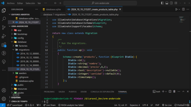 Laravel ORM: Migración a MySQL, PostgreSQL, MSSQL y SQLite – Screenshot 1