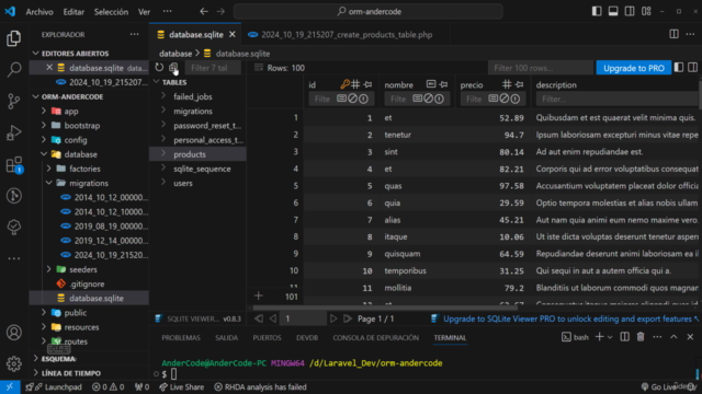 Laravel ORM: Migración a MySQL, PostgreSQL, MSSQL y SQLite – Screenshot 4