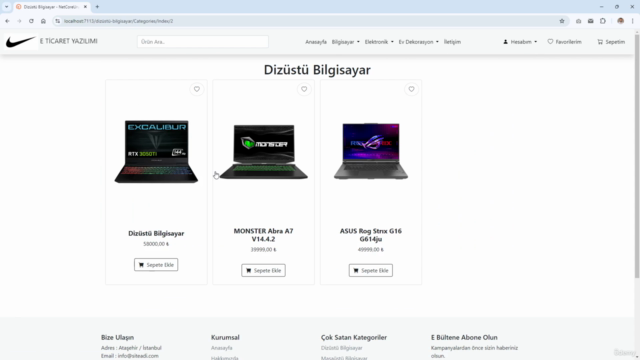 Asp .NET Core MVC İle Sıfırdan E Ticaret Yazılımı Geliştirme – Screenshot 3