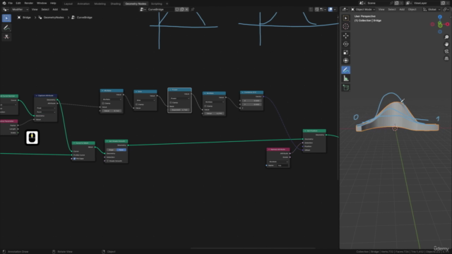Blender Geometry Nodes – Procedural Bridge Generator – Screenshot 2