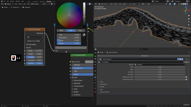 Blender Geometry Nodes – Procedural Bridge Generator – Screenshot 3