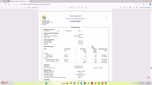 PVSYST ile GES Proje Tasarımı, Maliyeti ve Fizibilite Raporu – Screenshot 4