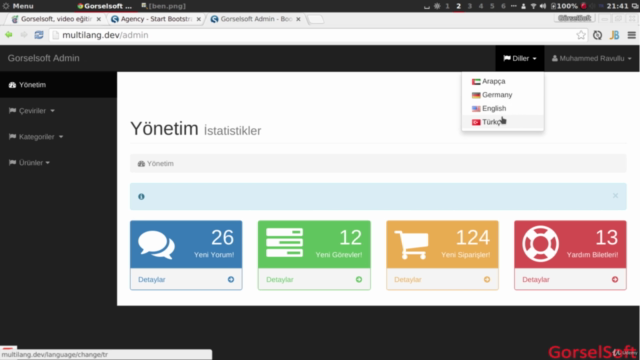 Laravel ile Multilanguage – Screenshot 2