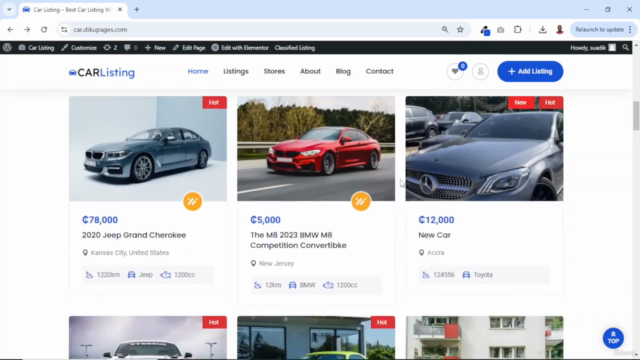 How to Build a Car Listing Website With WordPress – Screenshot 1