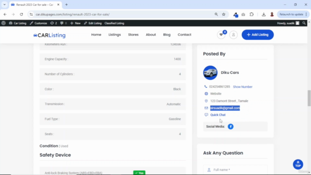 How to Build a Car Listing Website With WordPress – Screenshot 3