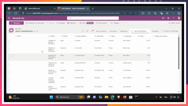 Microsoft Lists 365 Une Étape À La Fois – Screenshot 2