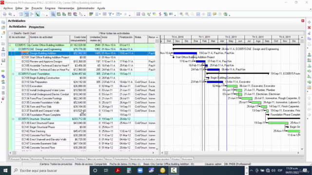 Gestión de Proyectos con Oracle Primavera P6 y Ms Project – Screenshot 1