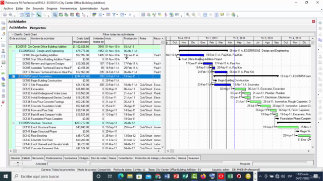 Gestión de Proyectos con Oracle Primavera P6 y Ms Project – Screenshot 4