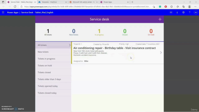 PowerApps Microsoft 365. Remote-Ticketverwaltung – Screenshot 2