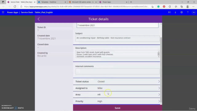 PowerApps Microsoft 365. Remote-Ticketverwaltung – Screenshot 3